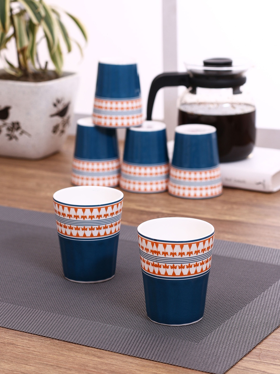 

India Circus Set of 6 Printed Tumblers, Multi