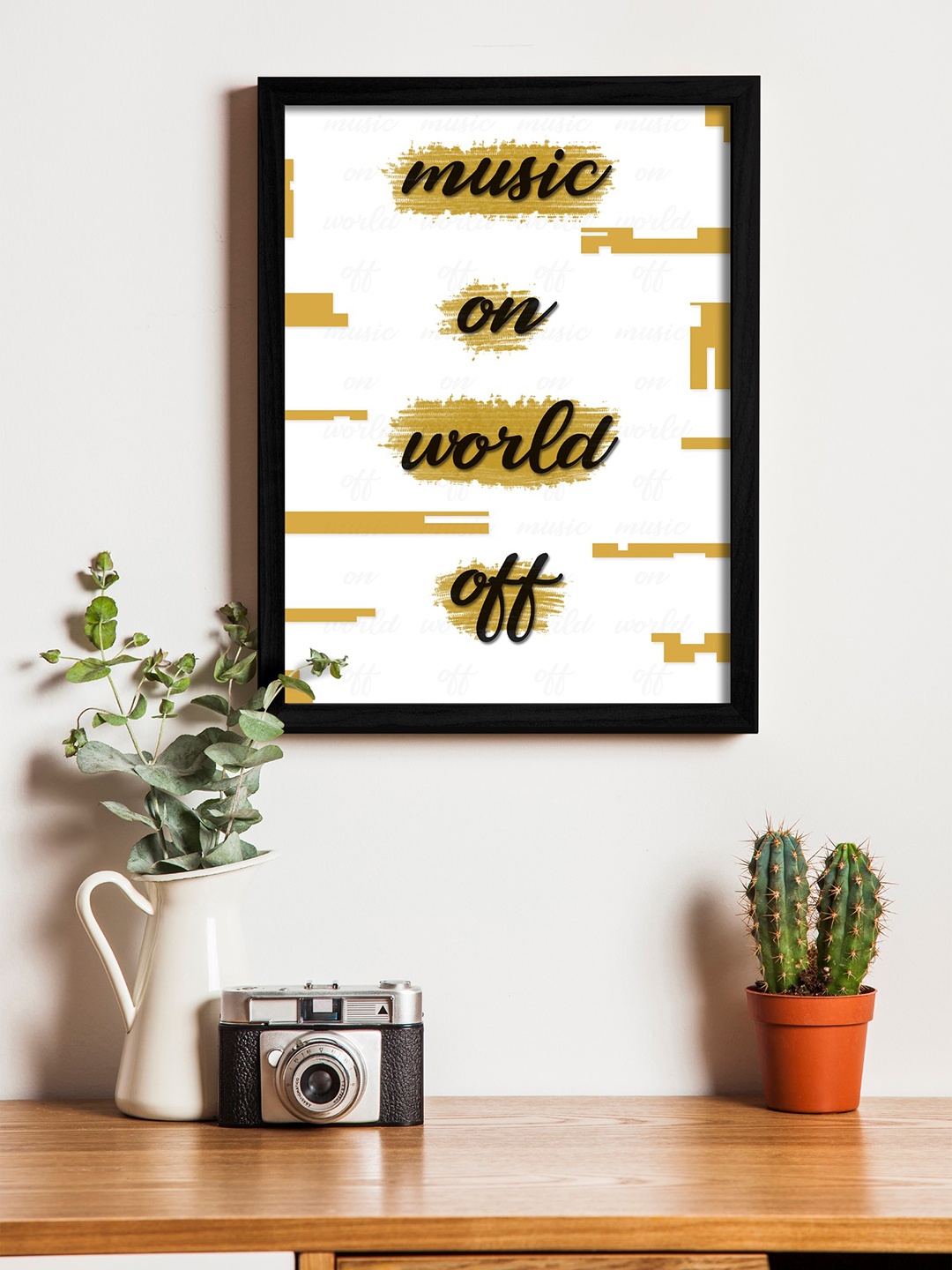 

Art Street White & Black Wall Art With Wooden Frame