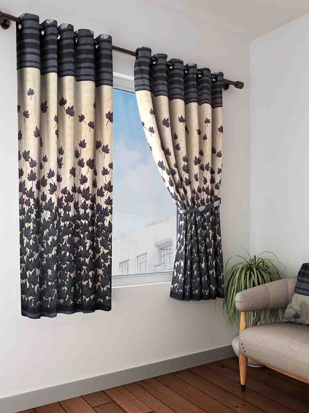 

Home Sizzler Set of 2 Window Curtains, Black