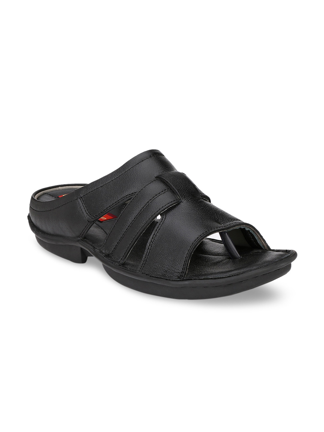 

John Karsun Men Black Lesther Sandals