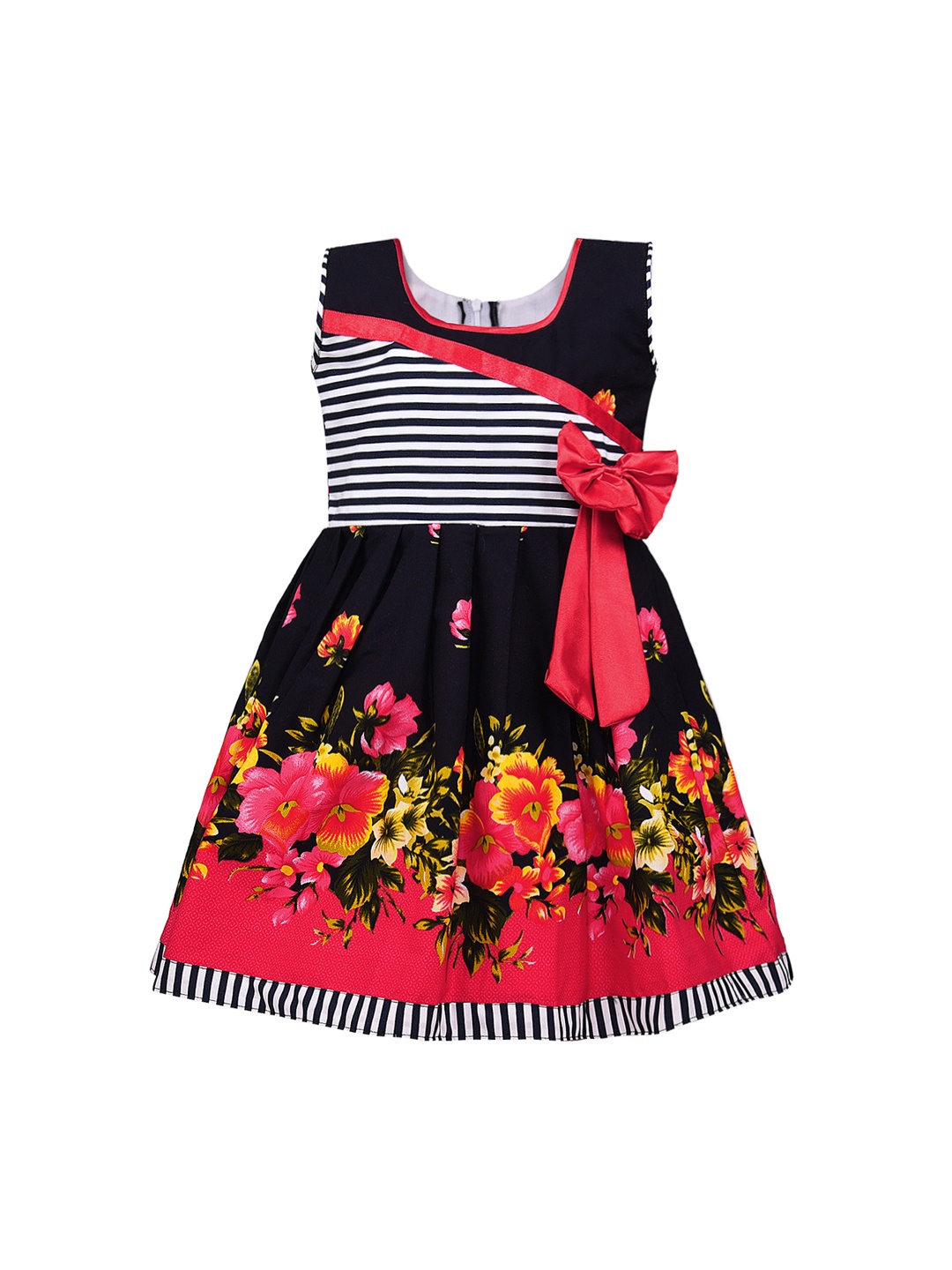 

Wish Karo Girls Red & Black Printed Fit and Flare Dress