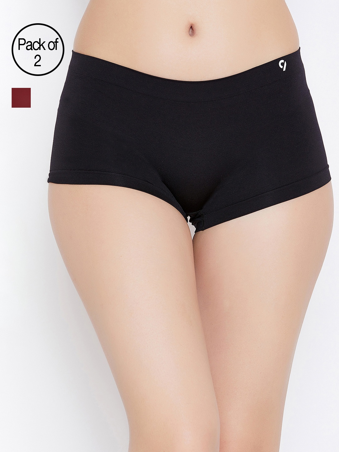 

C9 AIRWEAR Women Pack of 2 Seamless Assorted Boy Shorts, Black