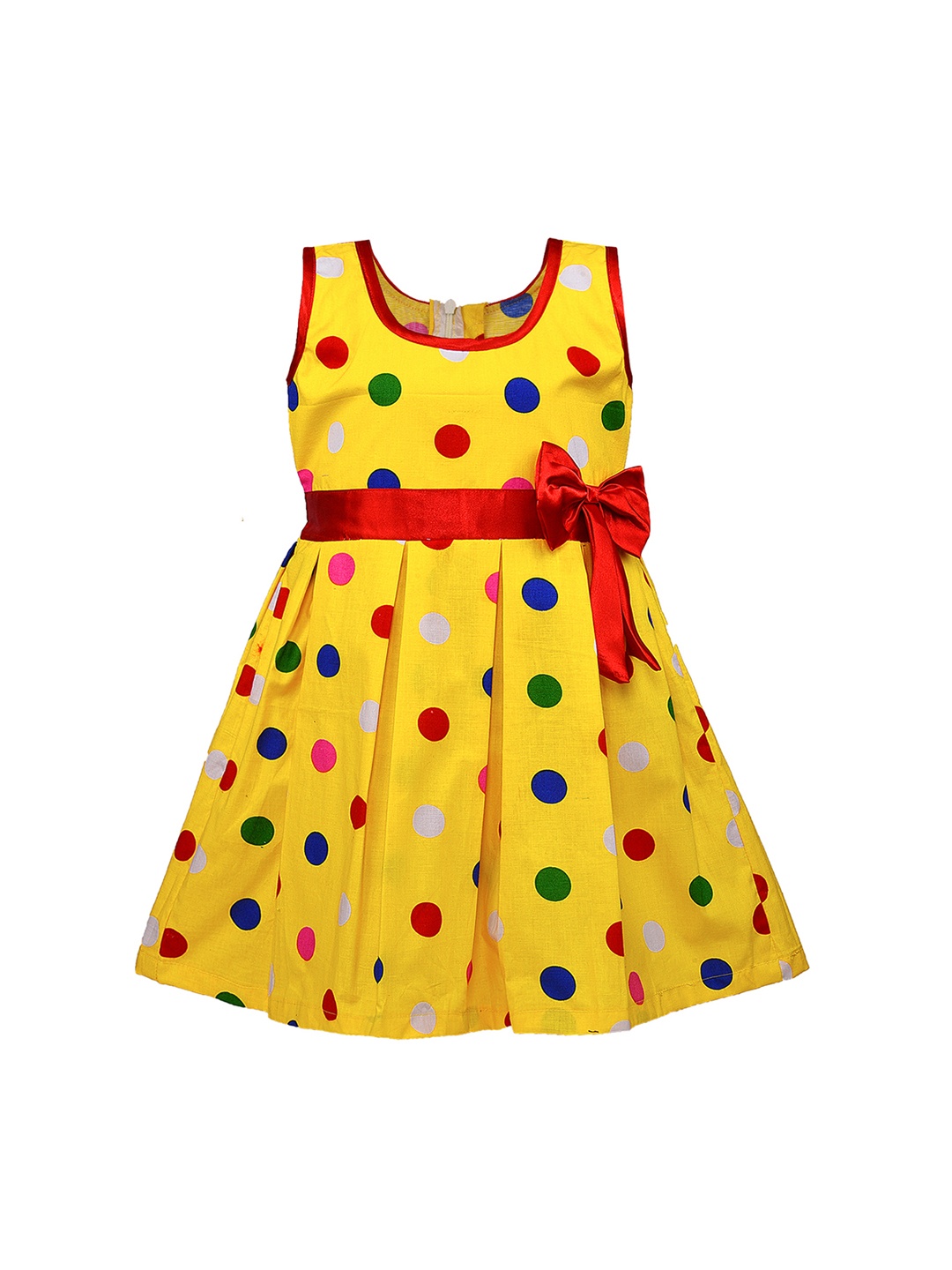 

Wish Karo Girls Yellow Printed Fit and Flare Dress