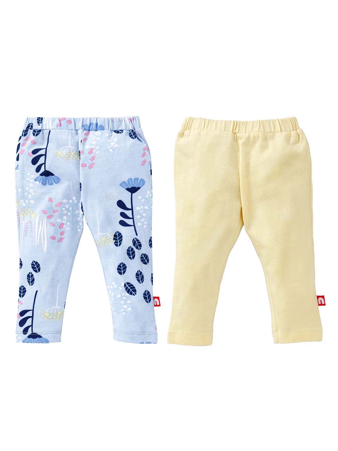 

Nino Bambino Girls Pack of 2 Printed Ankle-Length Organic Cotton Leggings, Blue