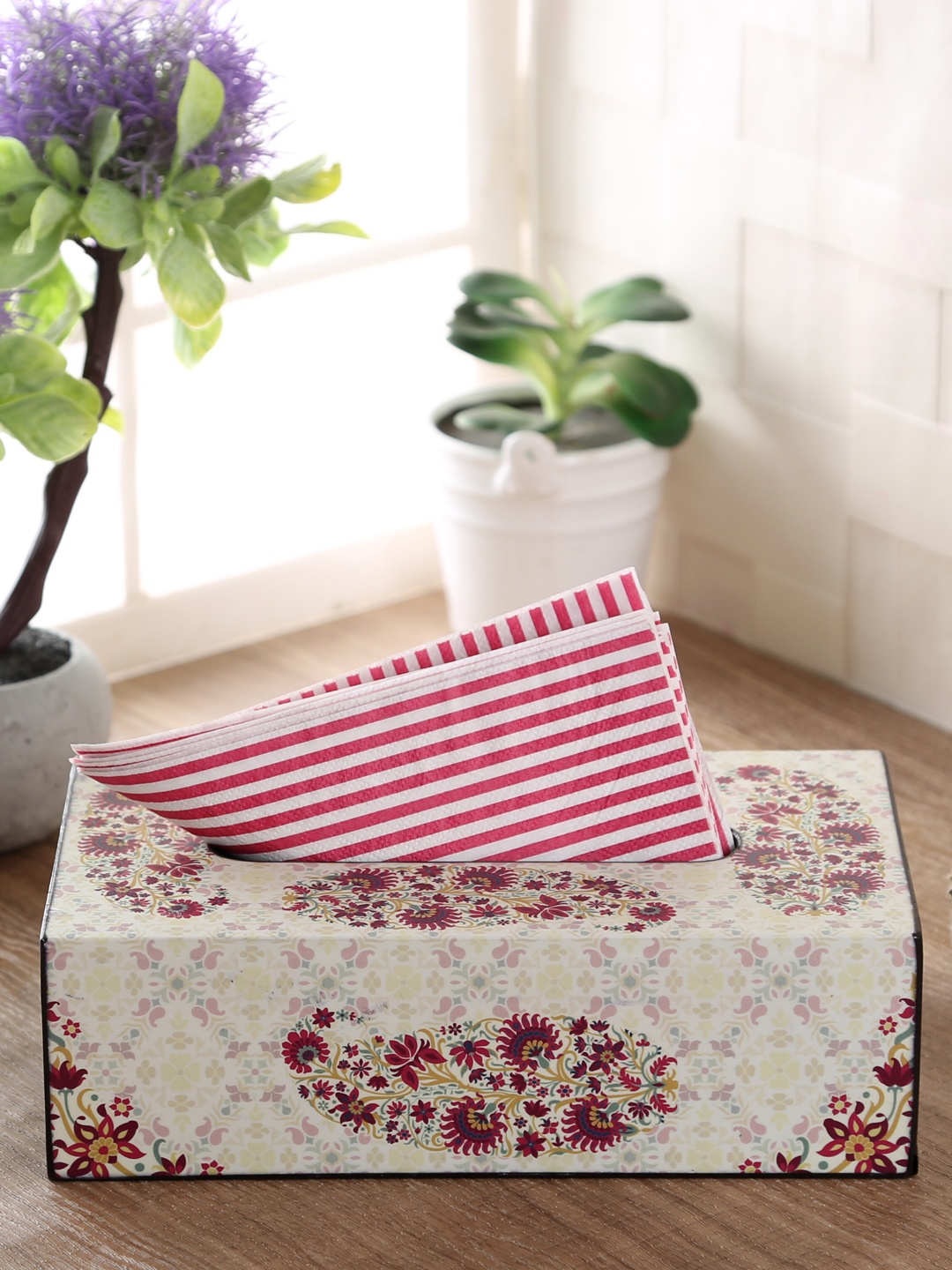 

Reinvention Factory Cream-Coloured Printed Tissue Holder