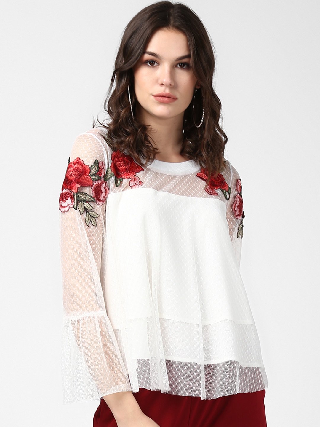 StyleStone Women White Printed A-Line Top