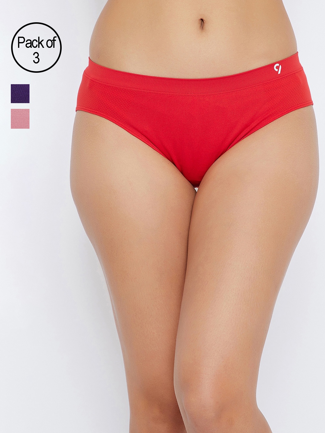 

C9 AIRWEAR Seamless Women Pack of 3 Assorted Briefs, Red