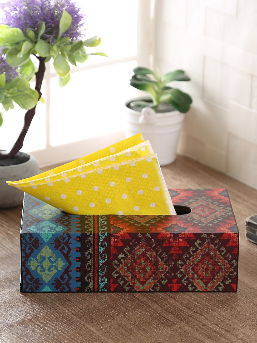 

Reinvention Factory Maroon Printed Tissue Holder
