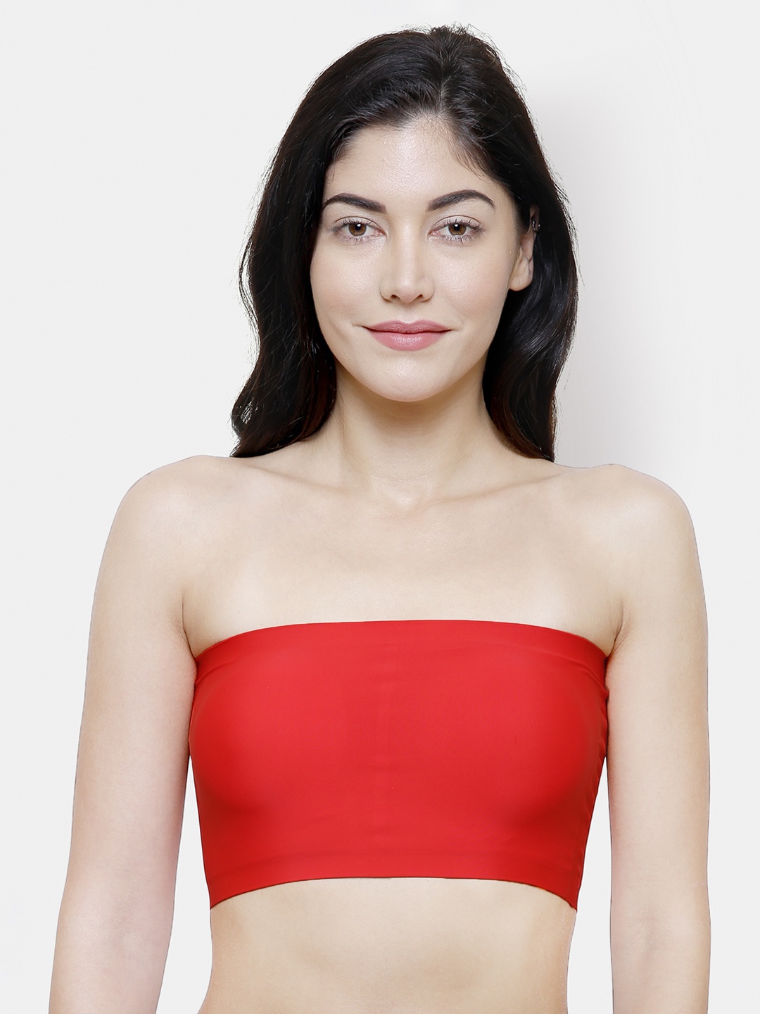 FashionRack Red Solid Lightly Padded Non Wired Bra 1769