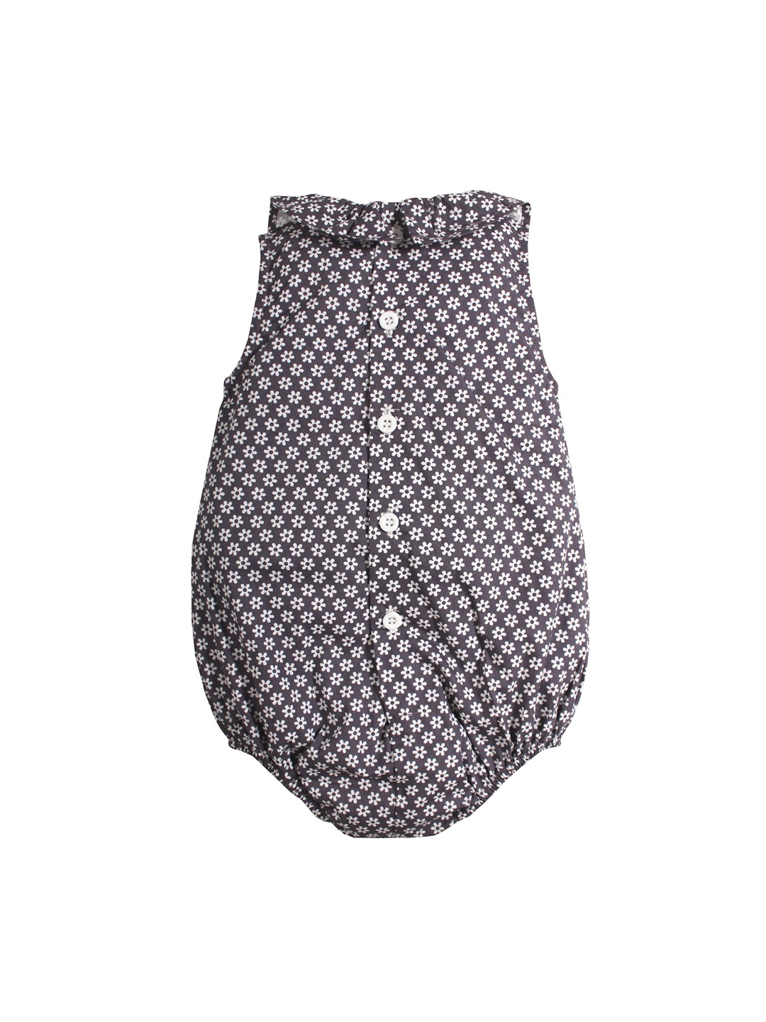 Nino Bambino Girls Grey & White Printed Romper