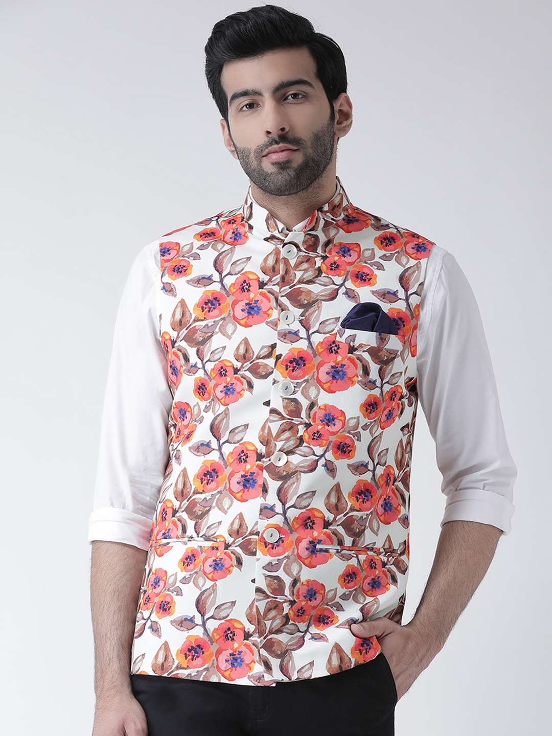 

KISAH Men Multicoloured Printed Nehru Jacket, Multi