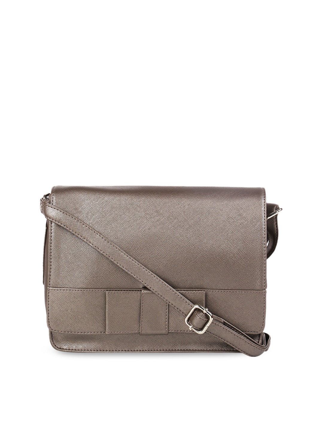 

Toteteca Taupe & Silver-Toned Solid Sling Bag
