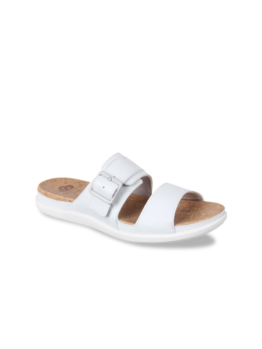 

Clarks Women White Solid Open Toe Flats
