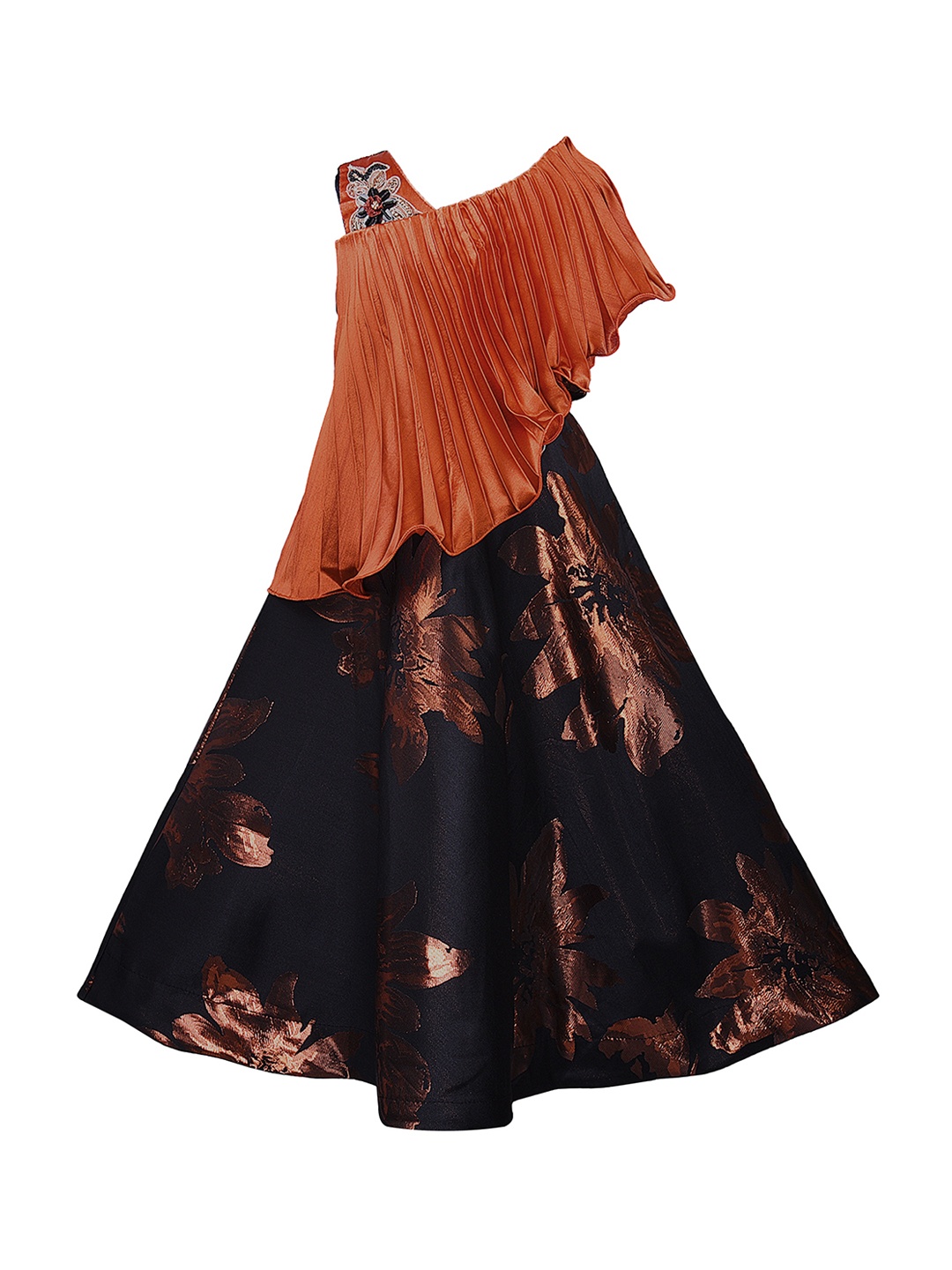 

Wish Karo Girls Brown Printed Fit and Flare Dress