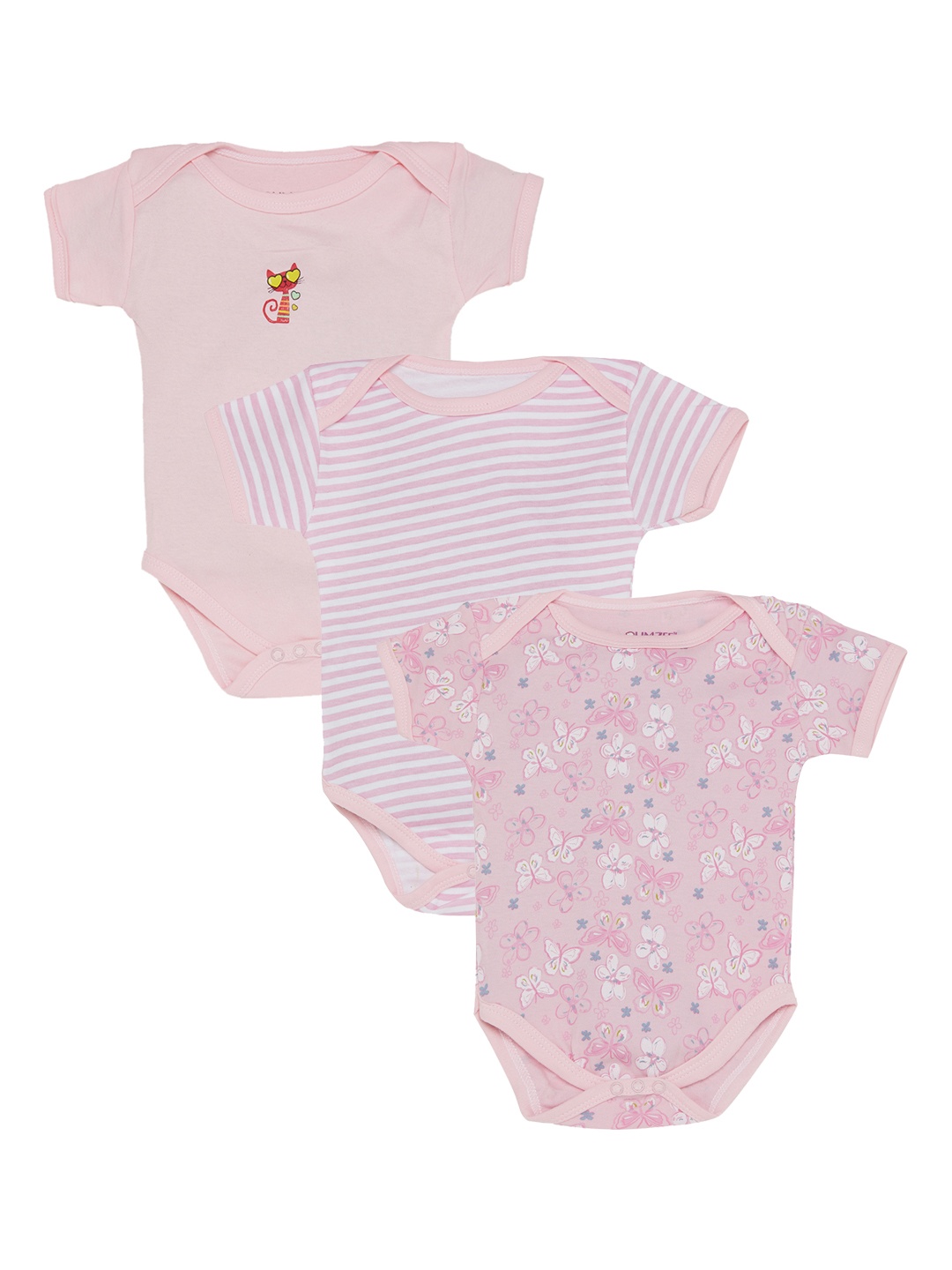

BUMZEE Unisex Pack of 3 Pink Bodysuits