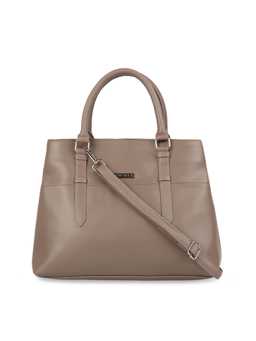 

Toteteca Beige Solid Handheld Bag
