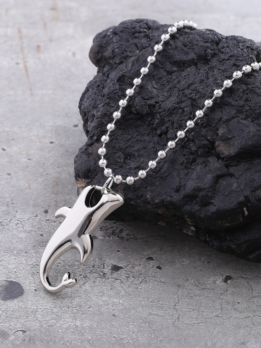 

Dare by Voylla Men Silver-Plated Pendant with Chain