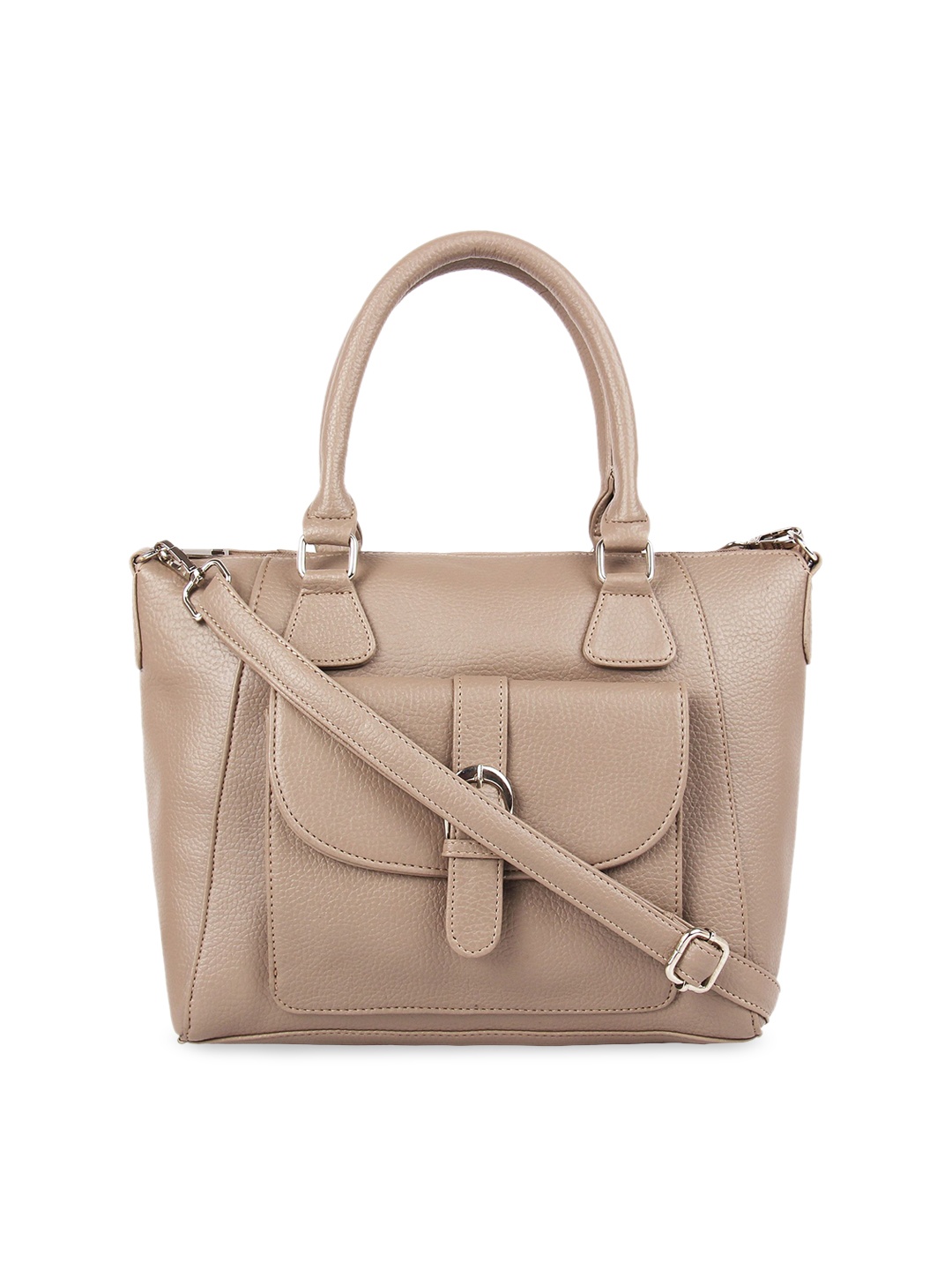 

Toteteca Beige Solid Handheld Bag
