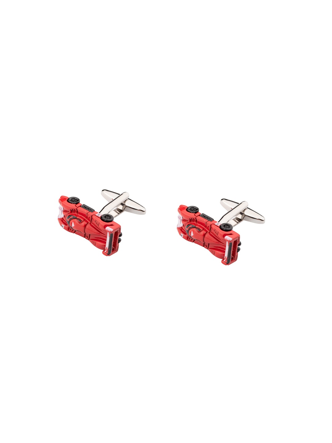 

The Tie Hub Red Rhodium-Plated Quirky Cufflinks