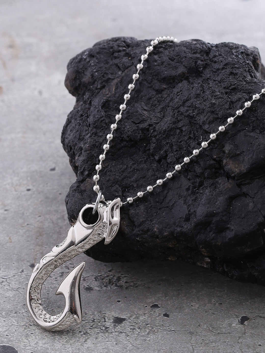 

Dare by Voylla Men Silver-Plated Pendant with Chain