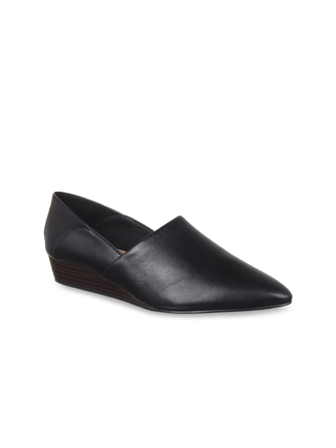 

Clarks Women Black Solid Leather Pumps