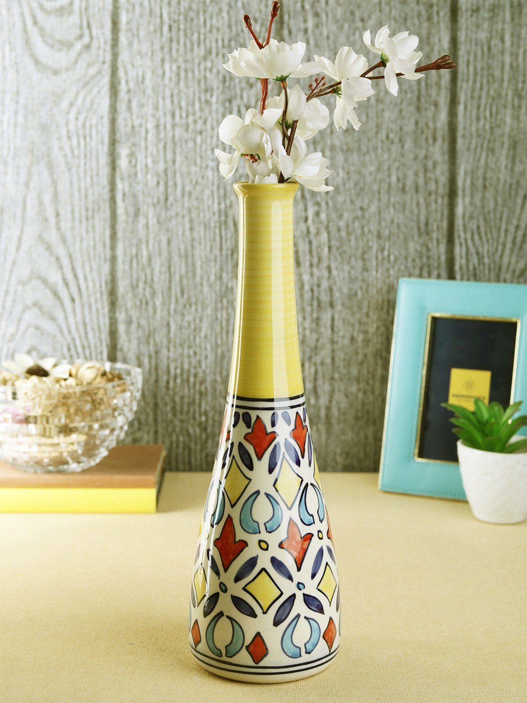 

VarEesha Multicoloured Handcrafted Ceramic Vase, Multi