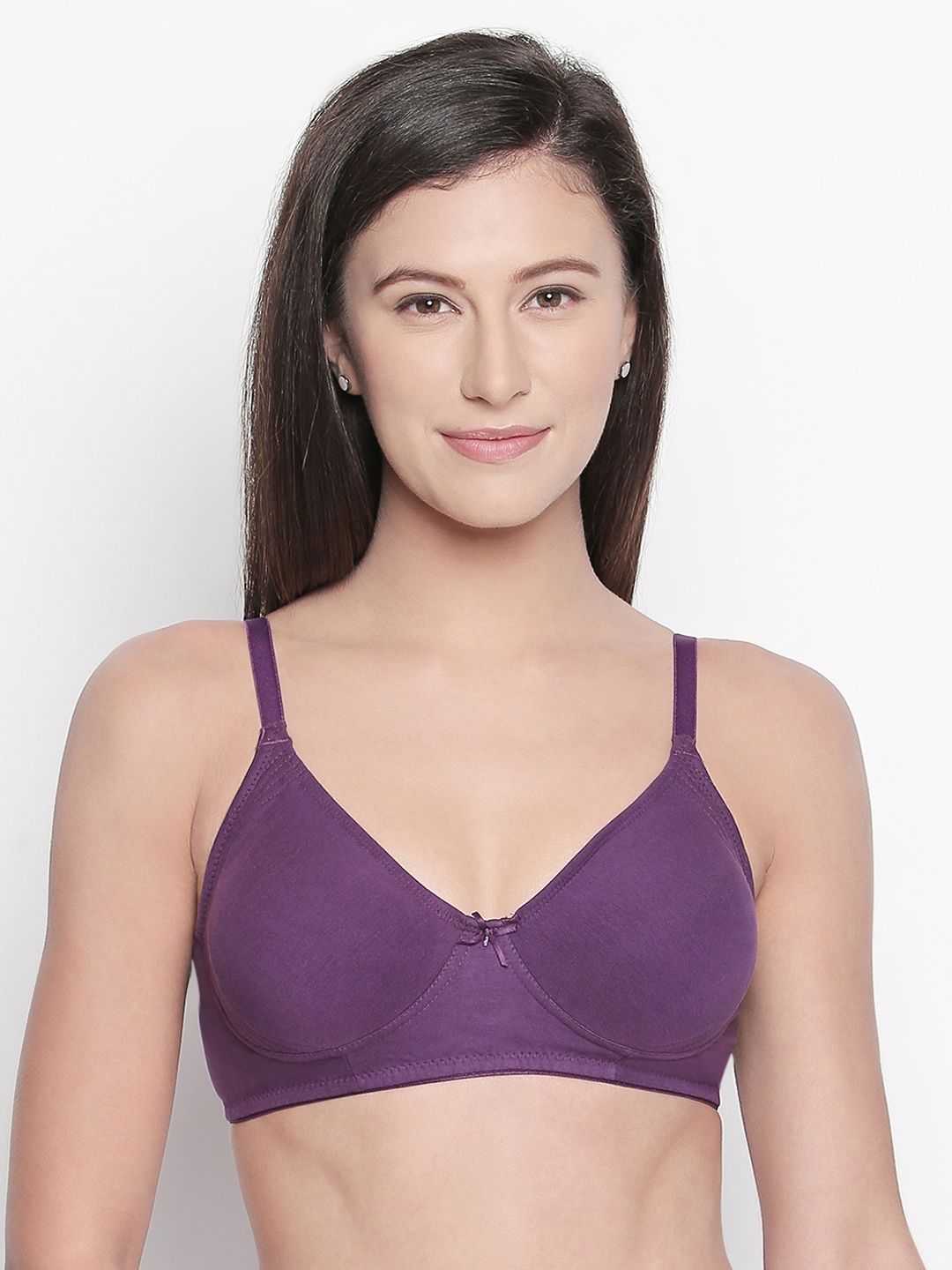 

Bodycare Pack of 2 Purple Solid Non-Wired Non Padded Everyday Bra E6577MEGMEG