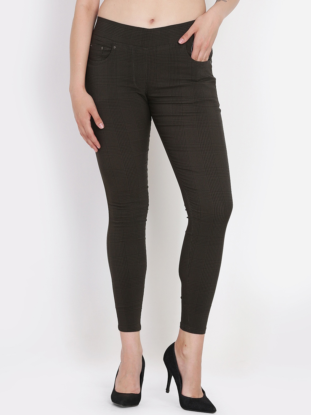 

Westwood Women Green Checked Jeggings
