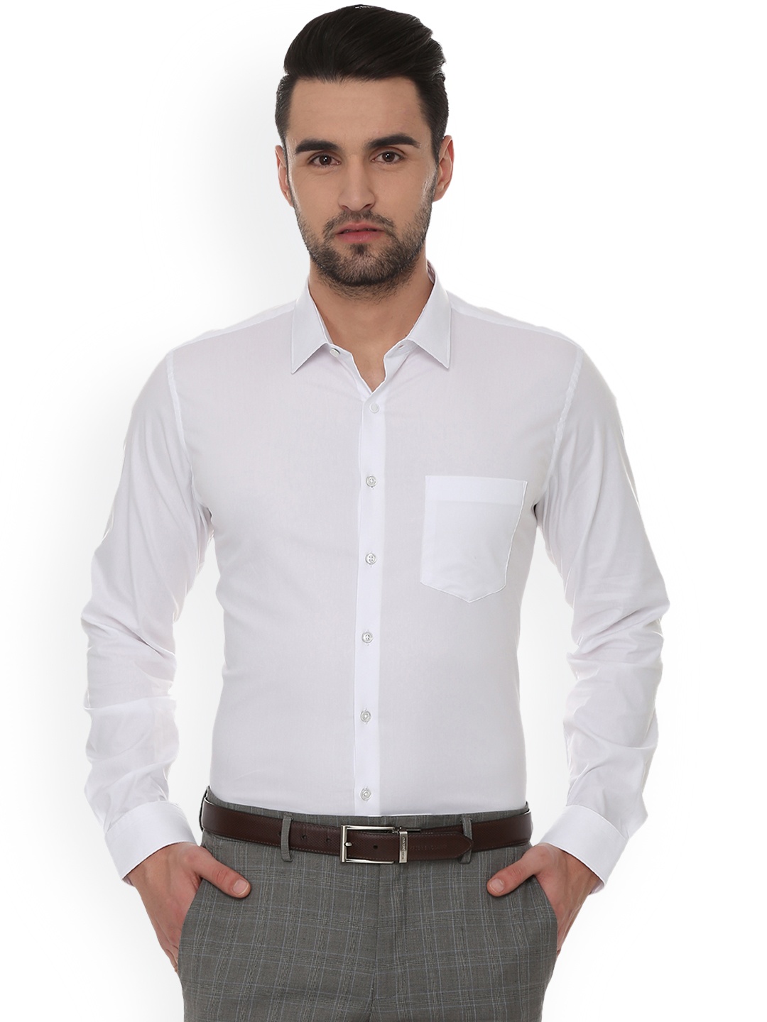 

Van Heusen Men White Slim Fit Solid Formal Shirt