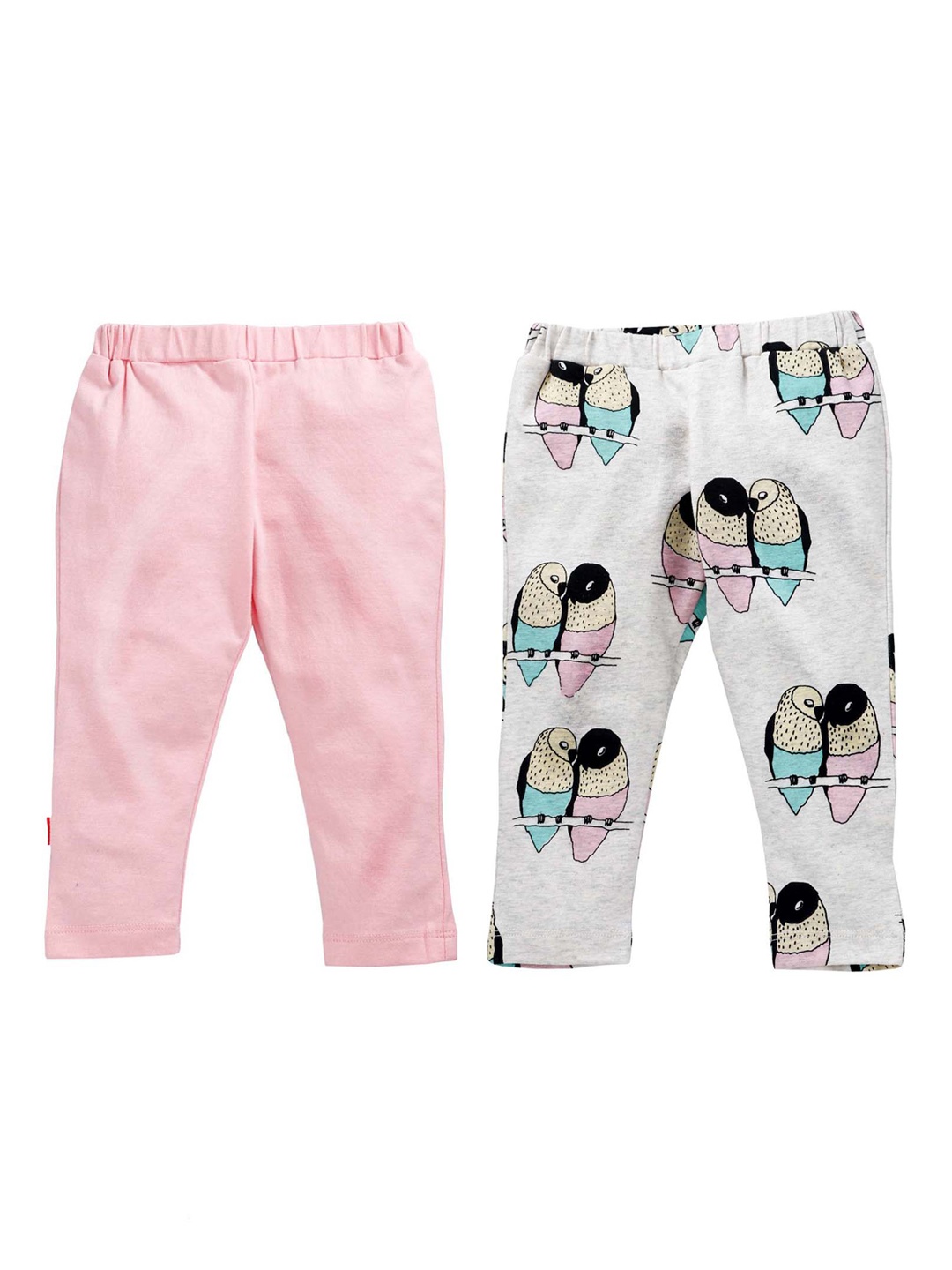 

Nino Bambino Girls Pack of 2 Printed Organic Cotton Ankle-Length Leggings, White