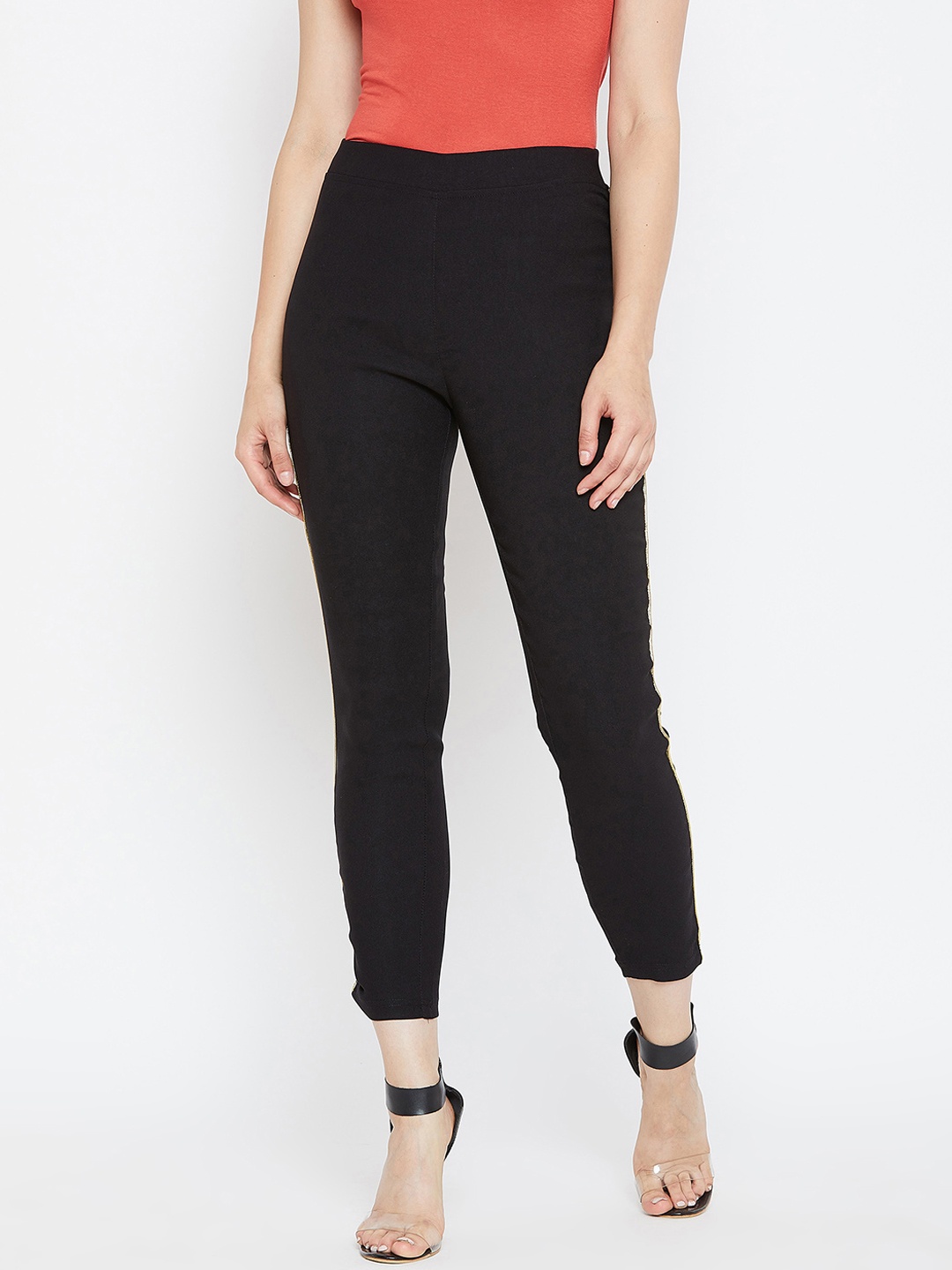 

Bitterlime Women Black Solid Treggings
