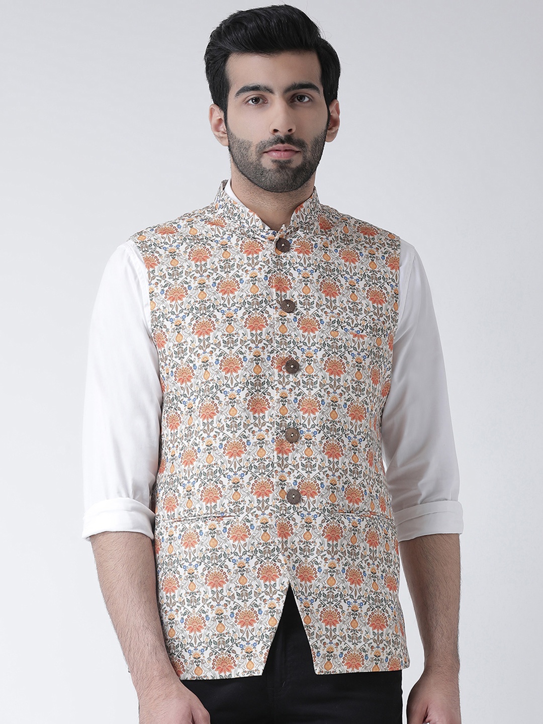 

KISAH Men Multicoloured Printed Nehru Jacket, Multi