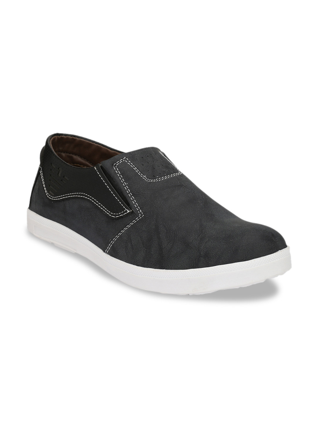 

John Karsun Men Black Slip-On Sneakers