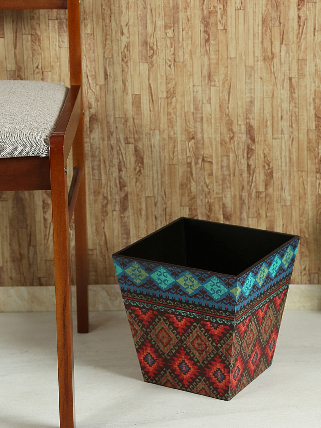 

Reinvention Factory Maroon & Blue Printed Bin
