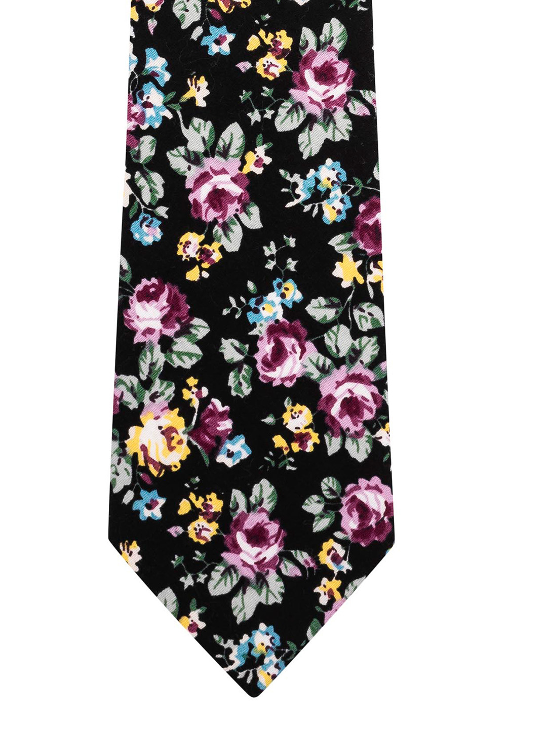 

The Tie Hub Men Black & Lavender Printed Skinny Tie