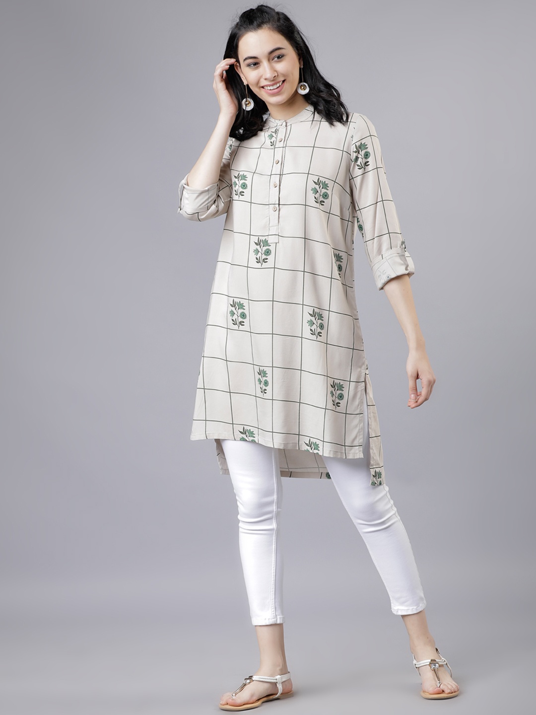 

Vishudh Off-White Printed Tunic