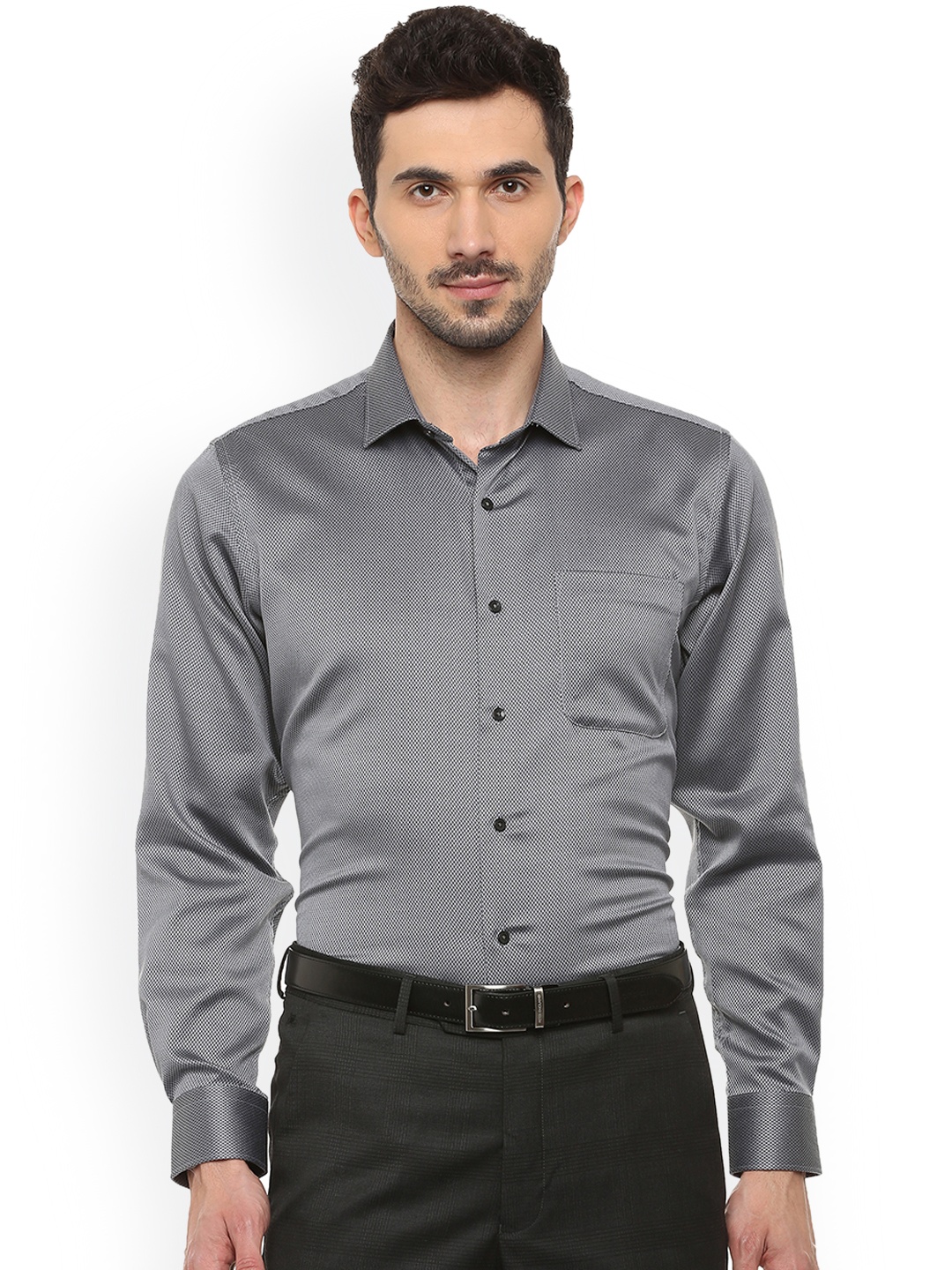 

Van Heusen Men Grey Regular Fit Printed Formal Shirt