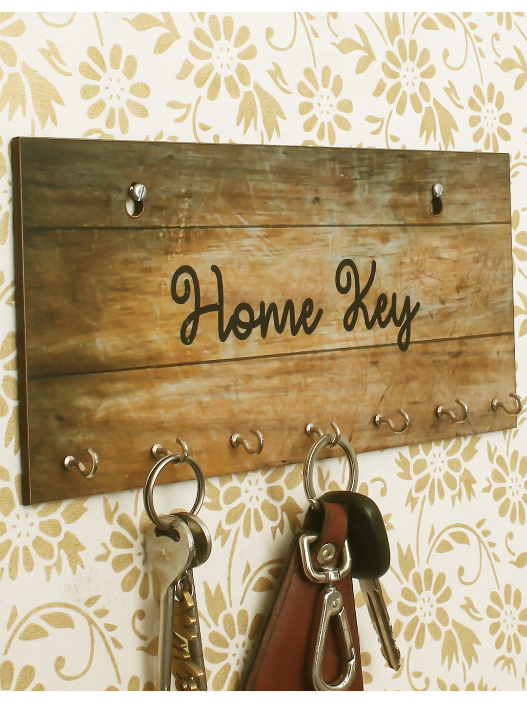 

eCraftIndia Brown Home Key Theme Wooden Key Holder