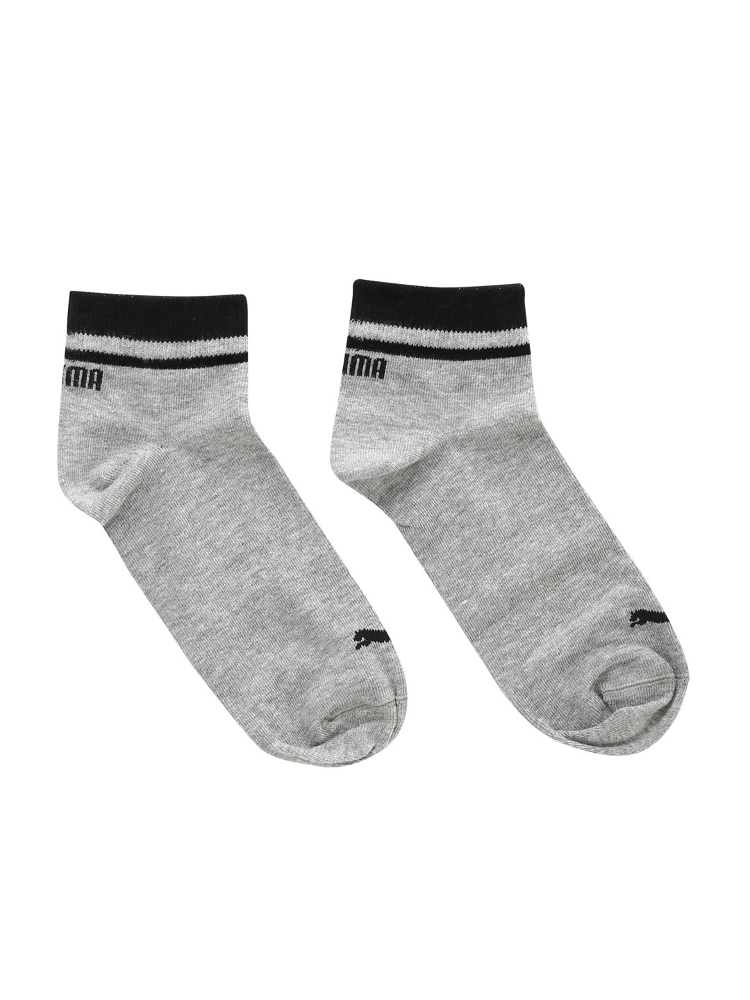 

Puma Unisex Grey-Melange Solid Ankle-Length Socks