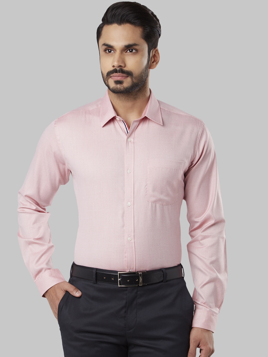 Next Look Men Red Slim Fit Self Design Formal Shirt