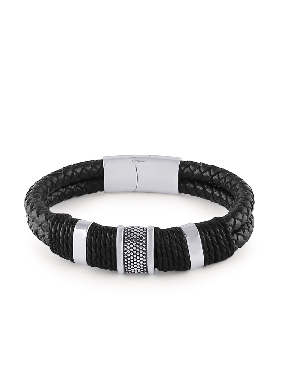 

bodha Black Leather Wraparound Bracelet