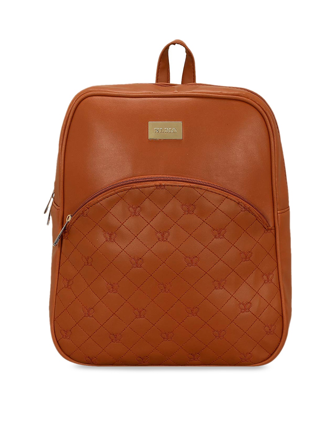 

KLEIO Women Vegan PU Quilted Backpack, Tan