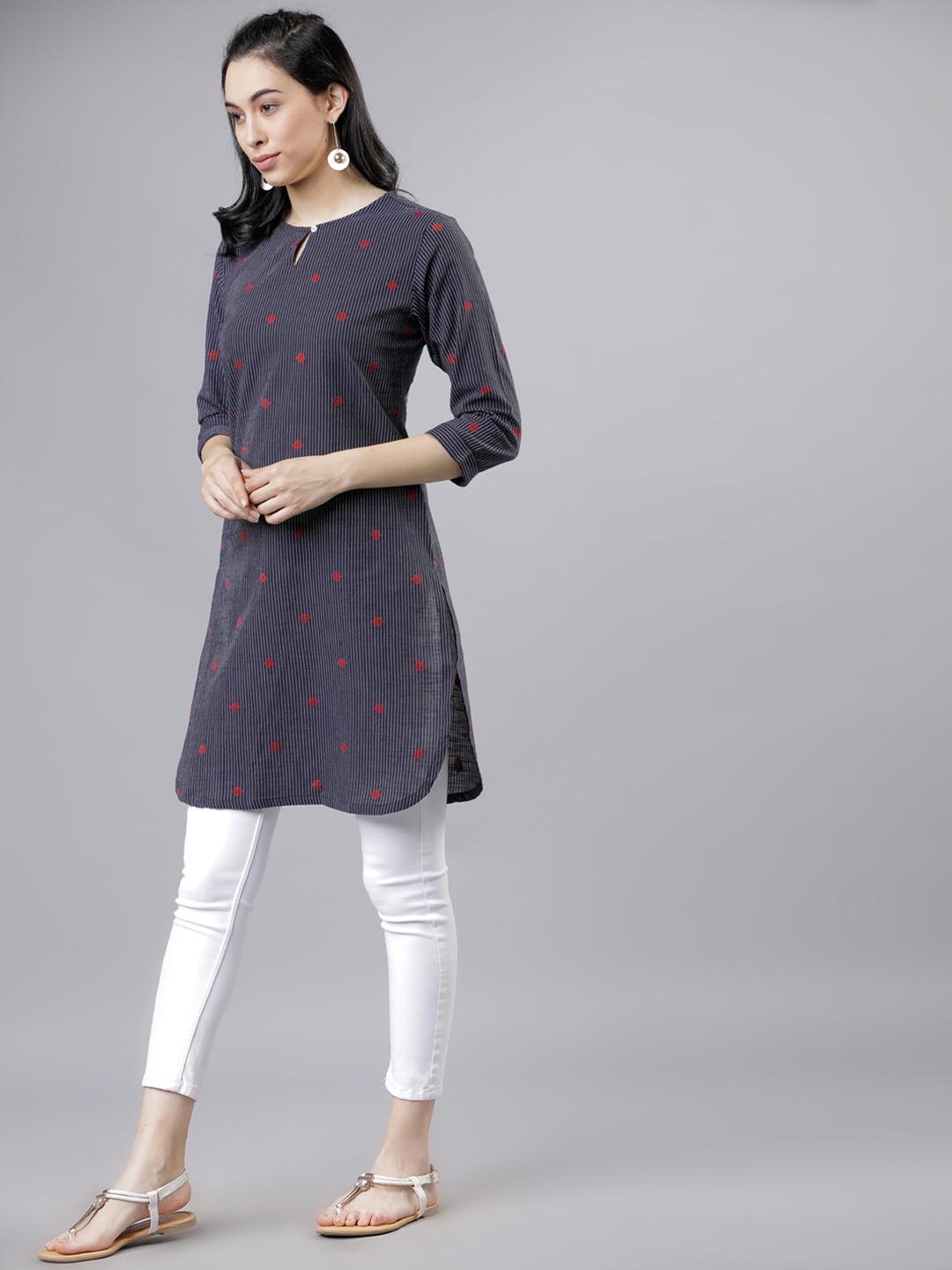 

Vishudh Blue & Red Striped Tunic