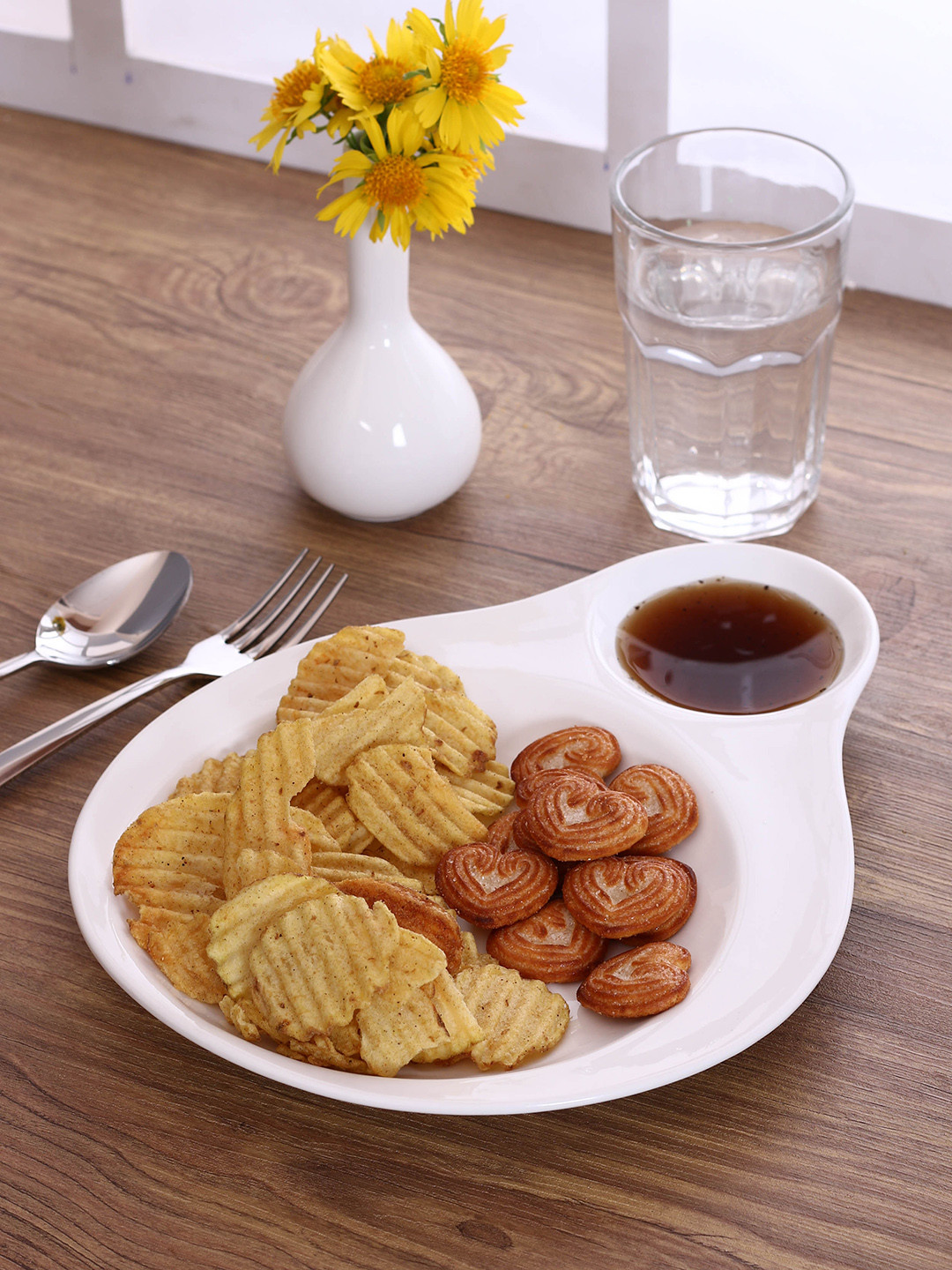 

CLAY CRAFT White Ceramic Snacks Platter