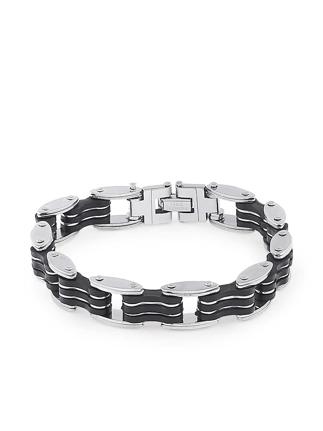 

bodha Black Stainless Steel Wraparound Bracelet
