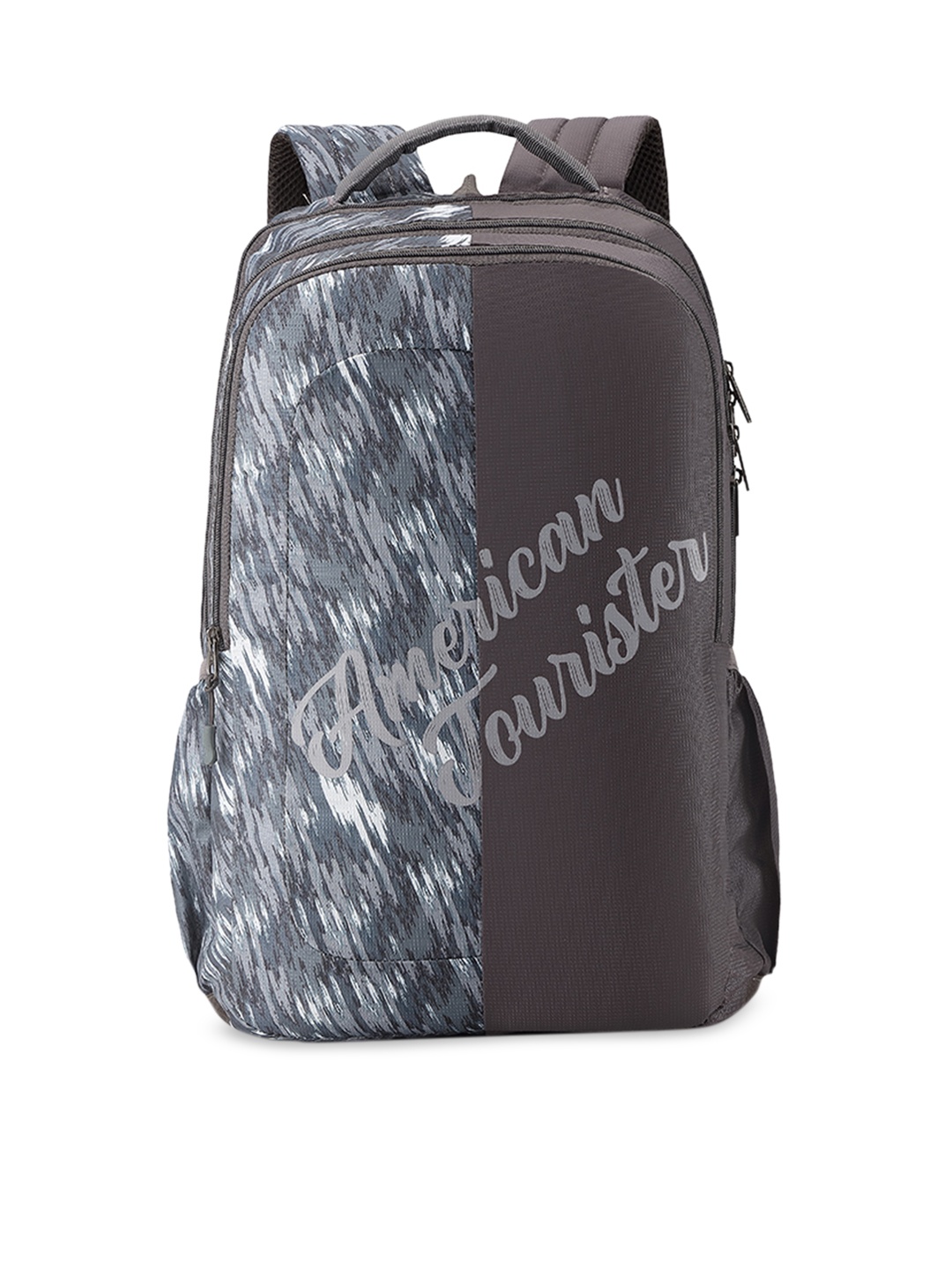 

AMERICAN TOURISTER Unisex Grey & Brown Graphic Backpack