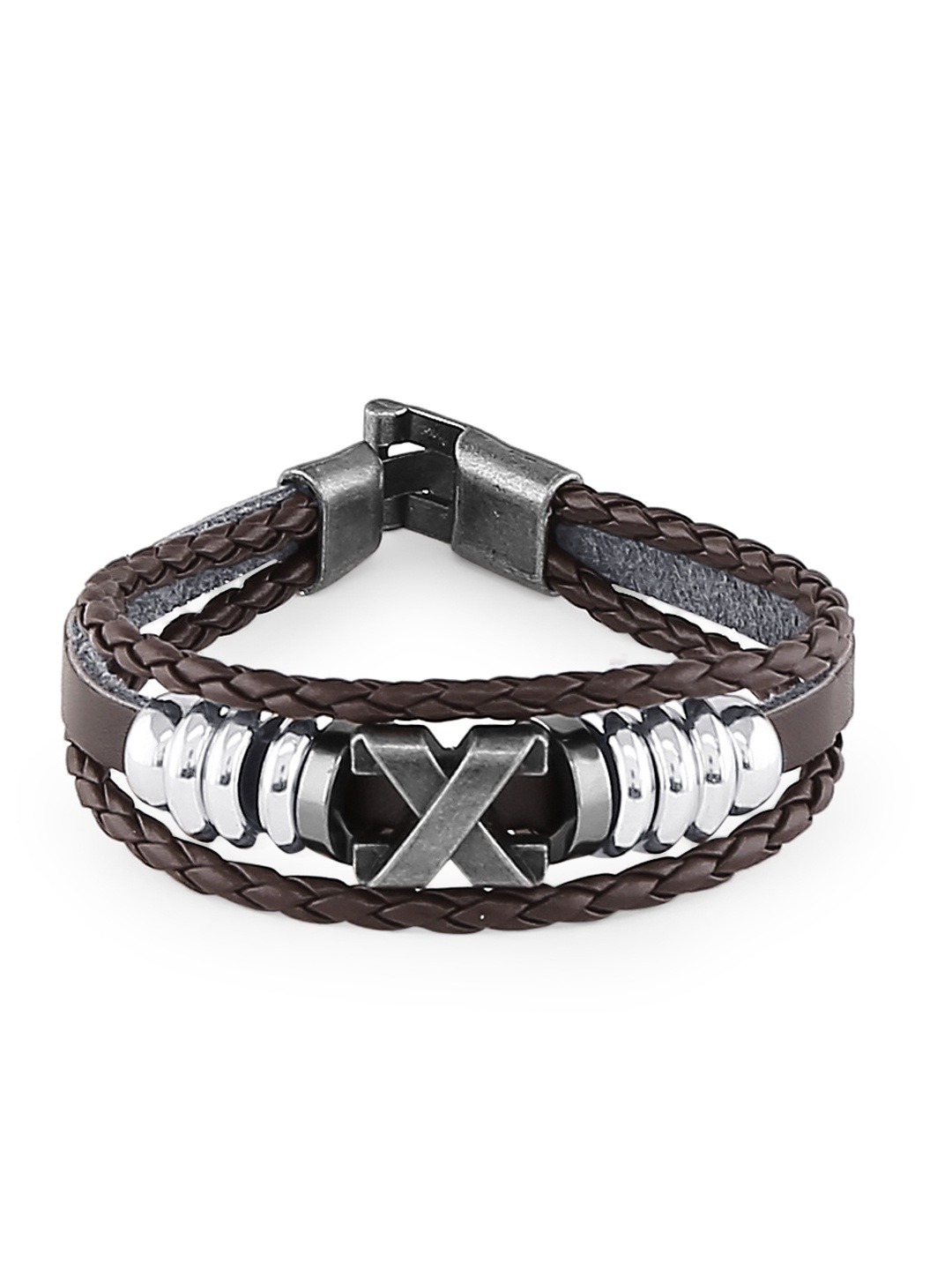 

bodha Brown Leather Bangle-Style Bracelet