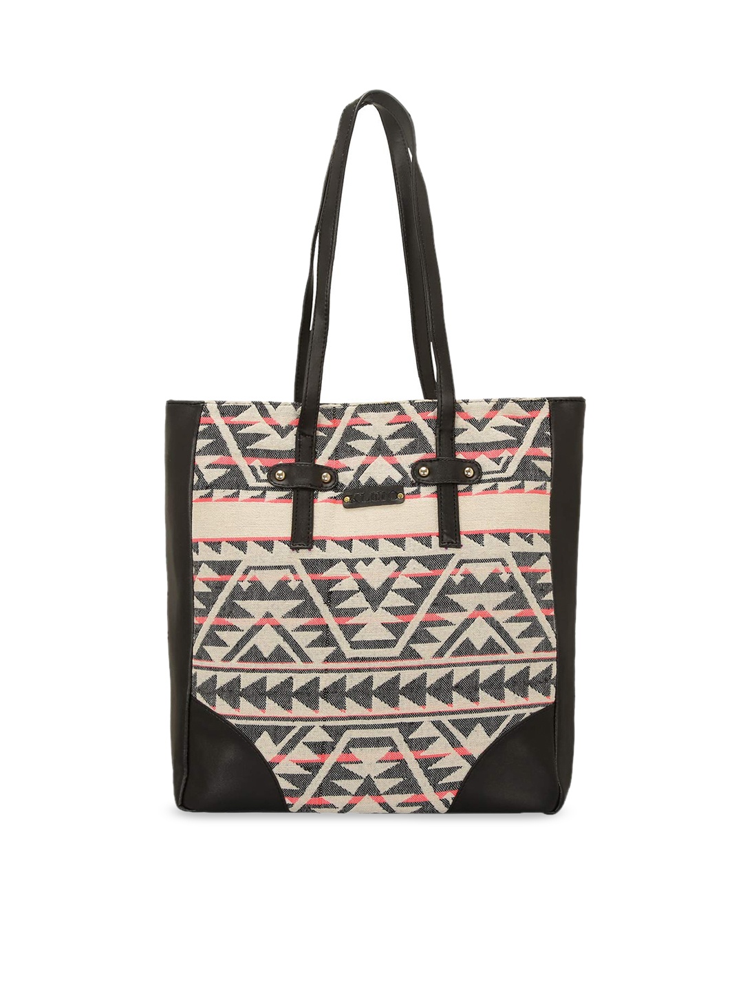 

KLEIO Women Printed Jacquard Weave Tote Bag, Black