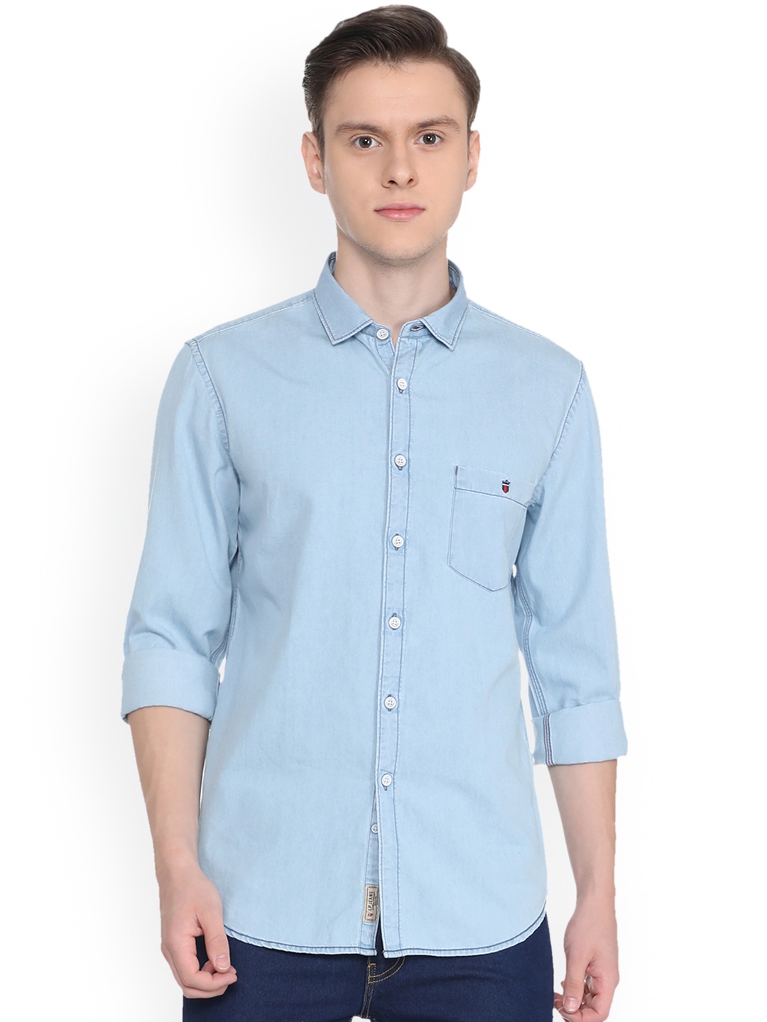 

Louis Philippe Jeans Men Blue Slim Fit Solid Casual Shirt