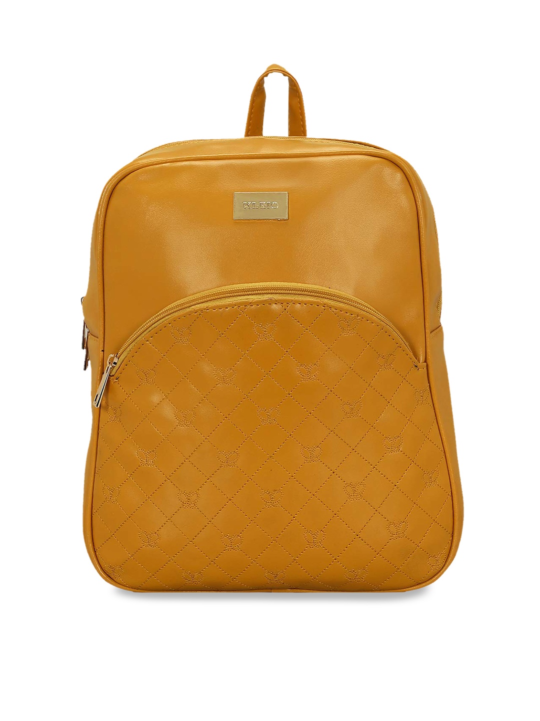

KLEIO Women Vegan PU Quilted Backpack, Mustard